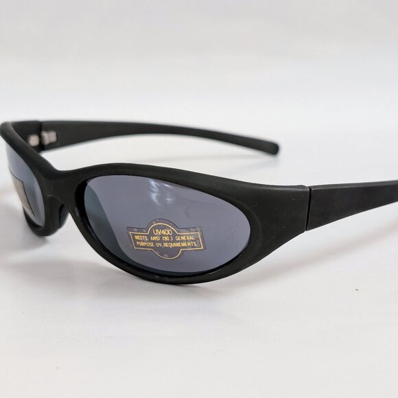 NWT Vintage 90's PC Small Rectangle Sport Wrap Sunglasses (M. Black) - Picture 3 of 5